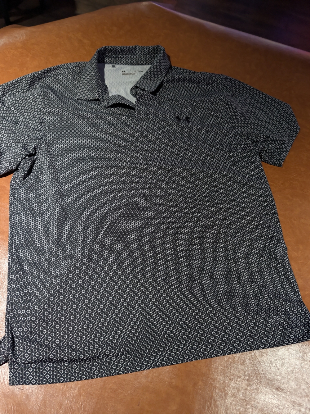 Under Armour Men’s Black & White Geo-Pattern Polo